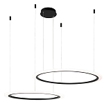 Люстра подвесная светодиодая с двумя черными кольцами Ring Horizontal варинант исполнения - 2 | Loft Concept в Барнауле
