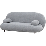 Двухместный диван с мягкой обивкой из ткани серый на деревянных ножках Michael Sofa Grey варинант исполнения - 2 | Loft Concept в Барнауле