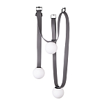 Подвесной светильник с серыми кожаными ремнями и белыми стеклянными плафонами в виде шаров Flos Wireline Lighting варинант исполнения - 3 | Loft Concept в Барнауле