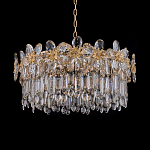 Люстра круглая с декоративными элементами в виде крупных хрустальных цветов Palace Gardens варинант исполнения - 2 | Loft Concept в Барнауле