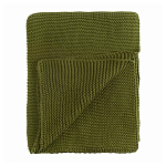 Плед из хлопка жемчужной вязки оливкового цвета Waffle Comfort варинант исполнения - 1 | Loft Concept в Барнауле