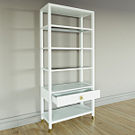 Стеллаж Elsa Dreams White со стеклянными полками и ящиком варинант исполнения - 3 | Loft Concept в Барнауле