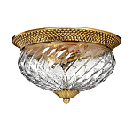 Потолочный светильник цвета латунь с прозрачным рифленым плафоном в форме чаши Hinkley варинант исполнения - 1 | Loft Concept в Барнауле