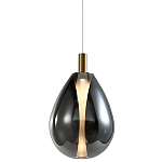 Подвесной светильник со стеклянным плафоном в форме капли дымчатого цвета NAOMI drop smoke варинант исполнения - 3 | Loft Concept в Барнауле