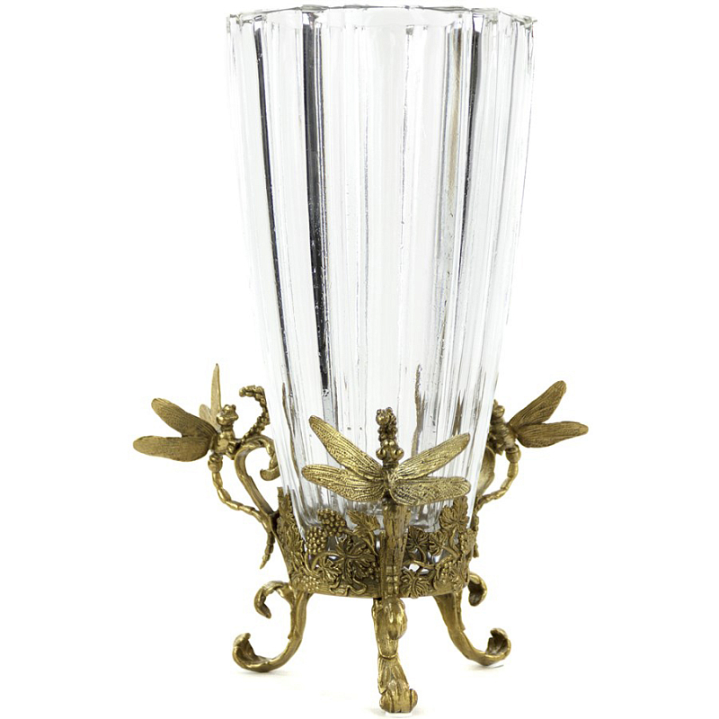 Ваза Transparent Goblet & Bronze Dragonflies Прозрачный (Transparent) Бронза Ваза Transparent Goblet & Bronze Dragonflies Прозрачный (Transparent) Бронза в Барнауле | Loft Concept