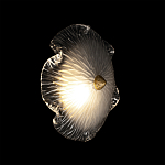 Бра в форме прозрачного стеклянного цветка с рельефной текстурой Textured Glass варинант исполнения - 2 | Loft Concept в Барнауле