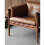 Кресло с деревянным каркасом и обивкой из натуральной кожи Medieval Furniture варинант исполнения - 4 | Loft Concept в Барнауле