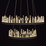 Люстра с двумя кольцами черного цвета с хрустальными элементами QUARTZ CRYSTAL варинант исполнения - 5 | Loft Concept в Барнауле