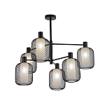 Люстра потолочная с абажурами из металлической сетки Loft Grid Pendant Gold варинант исполнения - 4 | Loft Concept в Барнауле