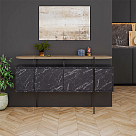 Комод с цветом фасада черный мрамор с деревянной столешницей на металлических ножках HANLEY CONSOLE HITIT BENDIR варинант исполнения - 1 | Loft Concept в Барнауле