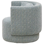 Дизайнерское мягкое кресло с круглой мягкой спинкой в голубой пестрой обивке Roux Round Armchair варинант исполнения - 2 | Loft Concept в Барнауле