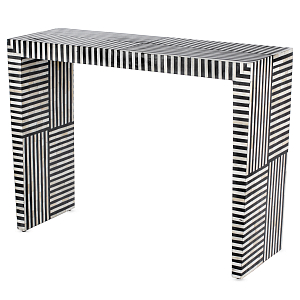 Консоль черно-белая отделка кость BONE INLAY CONSOL