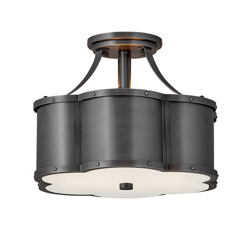 Потолочный светильник с декоративными заклепками Hinkley  Латунь Белый Черный Никель в Барнауле | Loft Concept 