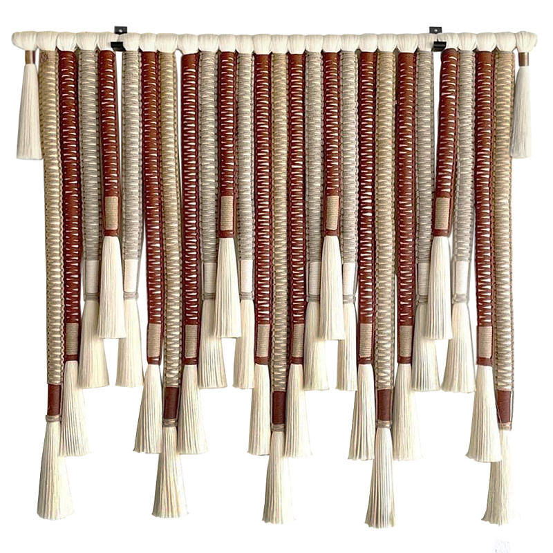 Декор настенный в Эко стиле с кисточками wall panel Thread brushes Коричневый Бежевый в Барнауле | Loft Concept 