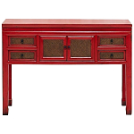 Деревянная консоль в китайском стиле с ящиками и дверцами красная Chinese Console Table варинант исполнения - 1 | Loft Concept в Барнауле