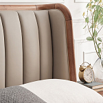 Кровать двуспальная с мягким изголовьем Moon Walnut Bed варинант исполнения - 6 | Loft Concept в Барнауле