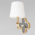 Бра с белым текстильным абажуром и фигурным основанием с зеркальной вставкой Vitorino варинант исполнения - 1 | Loft Concept в Барнауле