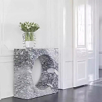 Дизайнерский журнальный стол квадратной формы с круглой нишей Guxawar варинант исполнения - 2 | Loft Concept в Барнауле