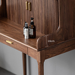 Туалетный стол деревянный с ящиком и зеркалом Moon Walnut Furniture варинант исполнения - 4 | Loft Concept в Барнауле