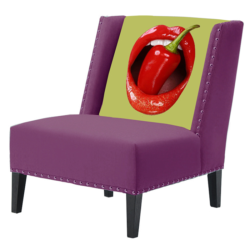 FUN Armchair "Chili Pepper" Purple Дизайнерское кресло с цветным принтом Баклажан FUN Armchair "Chili Pepper" Purple Дизайнерское кресло с цветным принтом Баклажан в Барнауле | Loft Concept