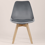 Стул с мягким велюровым сиденьем Arvika Grey варинант исполнения - 3 | Loft Concept в Барнауле