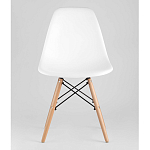 Пластиковый стул на ножках из массива бука Eames White  варинант исполнения - 4 | Loft Concept в Барнауле