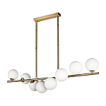 Люстра на штанге с 8-ю белыми шарообразными плафонами Bubble Chandelier варинант исполнения - 2 | Loft Concept в Барнауле