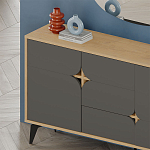 Комод цвета древесины с 3-мя дверцами и выдвижным ящиком темно-серого цвета SPARK CONSOLE OAK ANTHRACITE варинант исполнения - 3 | Loft Concept в Барнауле