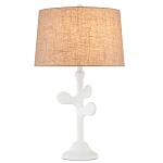 Настольная лампа с белым каркасом и тканевым абажуром Natural Stems варинант исполнения - 1 | Loft Concept в Барнауле