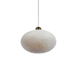 Подвесной светильник с плафоном в виде эллипса из белого алебастра Cryptocrystalline Stone варинант исполнения - 3 | Loft Concept в Барнауле