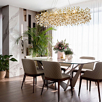 Линейная люстра с хрустальными подвесками Fairytree Gold Crystal Linear Chandelier 14 варинант исполнения - 2 | Loft Concept в Барнауле