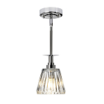 Подвесной светильник хромированного цвета с граненым прозрачным стеклянным плафоном Elstead Lighting варинант исполнения - 2 | Loft Concept в Барнауле