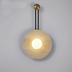 Бра круглое с каменным основанием и плафоном из стекла в форме шара Shaw Marble Lighting варинант исполнения - 4 | Loft Concept в Барнауле