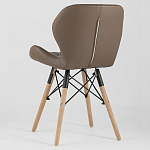 Стул с коричневым сиденьем из экокожи JEROEN варинант исполнения - 5 | Loft Concept в Барнауле