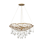 Люстра подвесная золотого цвета с металлическим сетчатым основанием и стеклянными каплевидными подвесками Hinkley варинант исполнения - 2 | Loft Concept в Барнауле