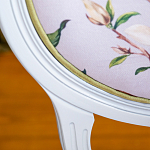 Стул светло-серый из натурального бука с изображением птиц и цветов Blooming Birds варинант исполнения - 2 | Loft Concept в Барнауле