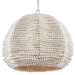 Подвесной светильник в форме купола с декором из круглых деревянных бусин White Wooden Beads Chandelier варинант исполнения - 2 | Loft Concept в Барнауле