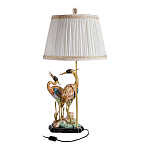 Настольная лампа с абажуром и основанием в виде двух цапель Porcelain Heron Lamp варинант исполнения - 2 | Loft Concept в Барнауле