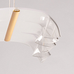 Люстра линейная с 3-мя белыми волнистыми плафонами Wave Line варинант исполнения - 10 | Loft Concept в Барнауле