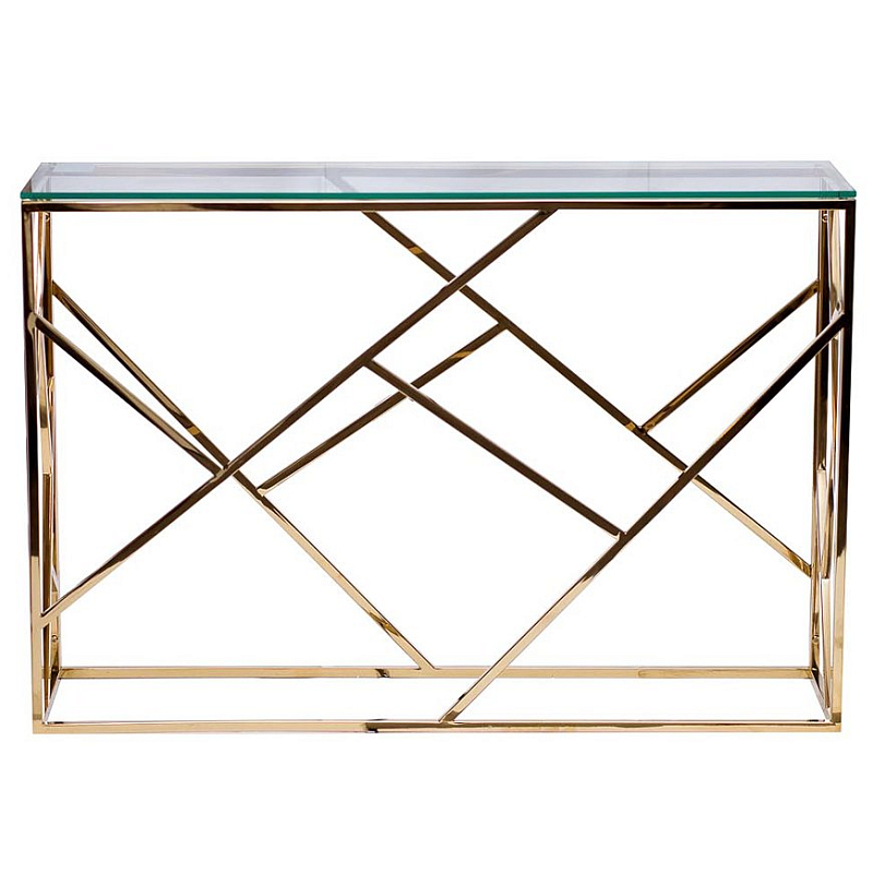 Консоль Serene Furnishing Gold Clear Glass Top Console Золотой Прозрачное Стекло Консоль Serene Furnishing Gold Clear Glass Top Console Золотой Прозрачное Стекло в Барнауле | Loft Concept