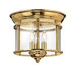 Потолочный светильник в форме фонаря с прозрачным цилиндрическим плафоном и тремя лампами в форме свечей Hinkley варинант исполнения - 5 | Loft Concept в Барнауле