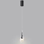 Подвесной светильник с черной металлической основой и рельефным плафоном Glass Pod варинант исполнения - 9 | Loft Concept в Барнауле