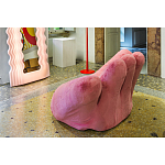 Дизайнерское плюшевое розовое кресло в форме руки Poltronova Joe Plush Taffy Pink Armchair варинант исполнения - 6 | Loft Concept в Барнауле