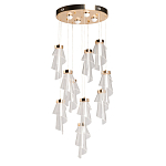 Люстра каскадная с 10-ю прозрачными плафонами Wave Line варинант исполнения - 2 | Loft Concept в Барнауле