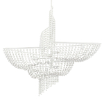 Люстра белая в форме спирали с декором из круглых деревянных бусин White Wooden Beads варинант исполнения - 3 | Loft Concept в Барнауле