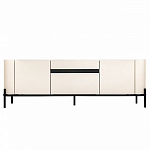 ТВ-тумба белая с чёрной столешницей с 2-мя дверками и ящиком San Marco варинант исполнения - 3 | Loft Concept в Барнауле