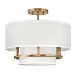 Потолочный светильник с двухслойным белым текстильным абажуром Hinkley варинант исполнения - 14 | Loft Concept в Барнауле