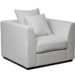 Дизайнерское кресло мягкое с обивкой из рогожки кремового цвета Decoration of Everything варинант исполнения - 1 | Loft Concept в Барнауле