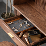Туалетный стол деревянный с ящиком и зеркалом Moon Walnut Furniture варинант исполнения - 6 | Loft Concept в Барнауле