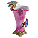 Ваза розового цвета из фарфора с птичкми и цветущими ветвями Garden of Eden варинант исполнения - 3 | Loft Concept в Барнауле